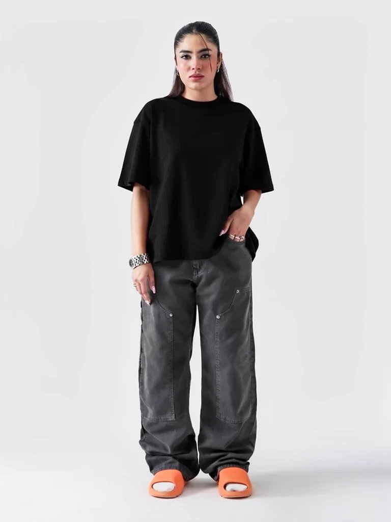 BOXY FIT TEE | BLACK